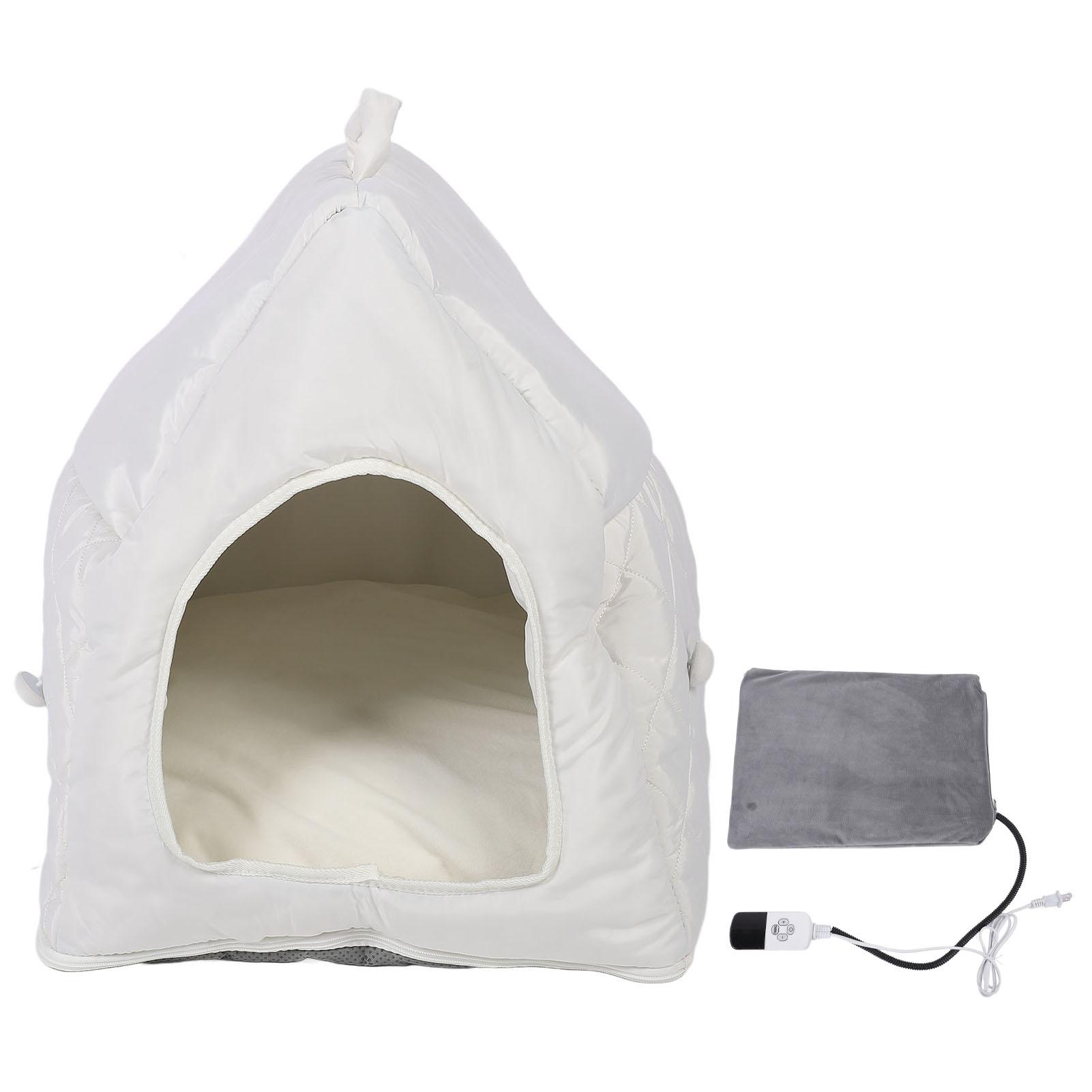 

Домик для домашних животных Four Seasons с подогревом и съемным моющимся чехлом для поддержания постоянной температуры от 35 до 55 градусов по Цельсию бежевый