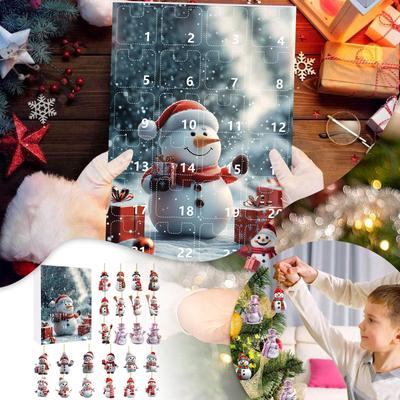 Home Decor 2024 Sváteční adventní kalendář Adventní kalendář Sběratelská sada 2D vtipných zvířat Pamětní sběratelská domácí dekorace
