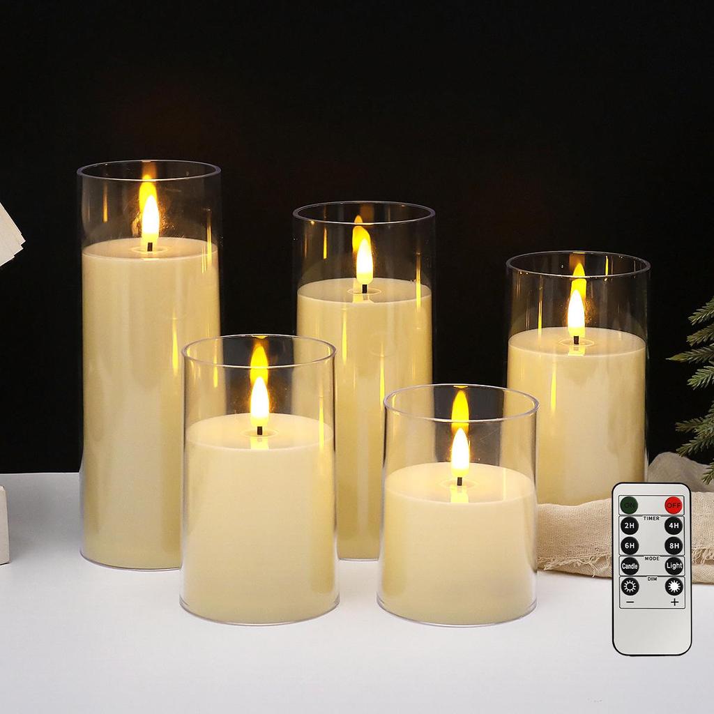 Acryl LED Kerze mit flackernder Flamme und Tassen-Atmosphäre