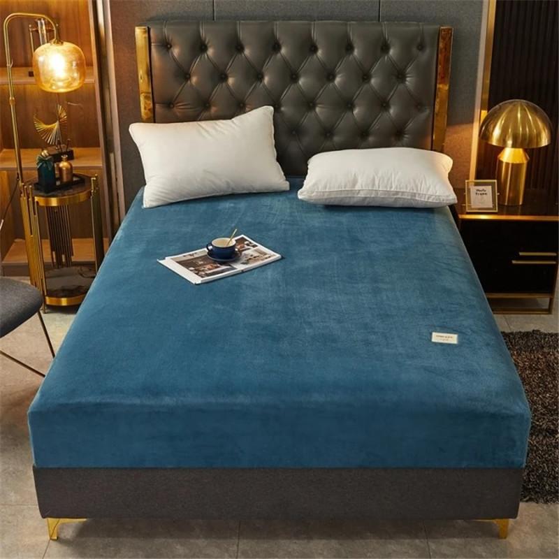 Truly Velvet Fitted Sheet Queen Luxury Super Soft Cozy Comfy Fleece Bottom with 12" Deep Pocket,Suitable for Fall Winter and Spring, No Pillowcases