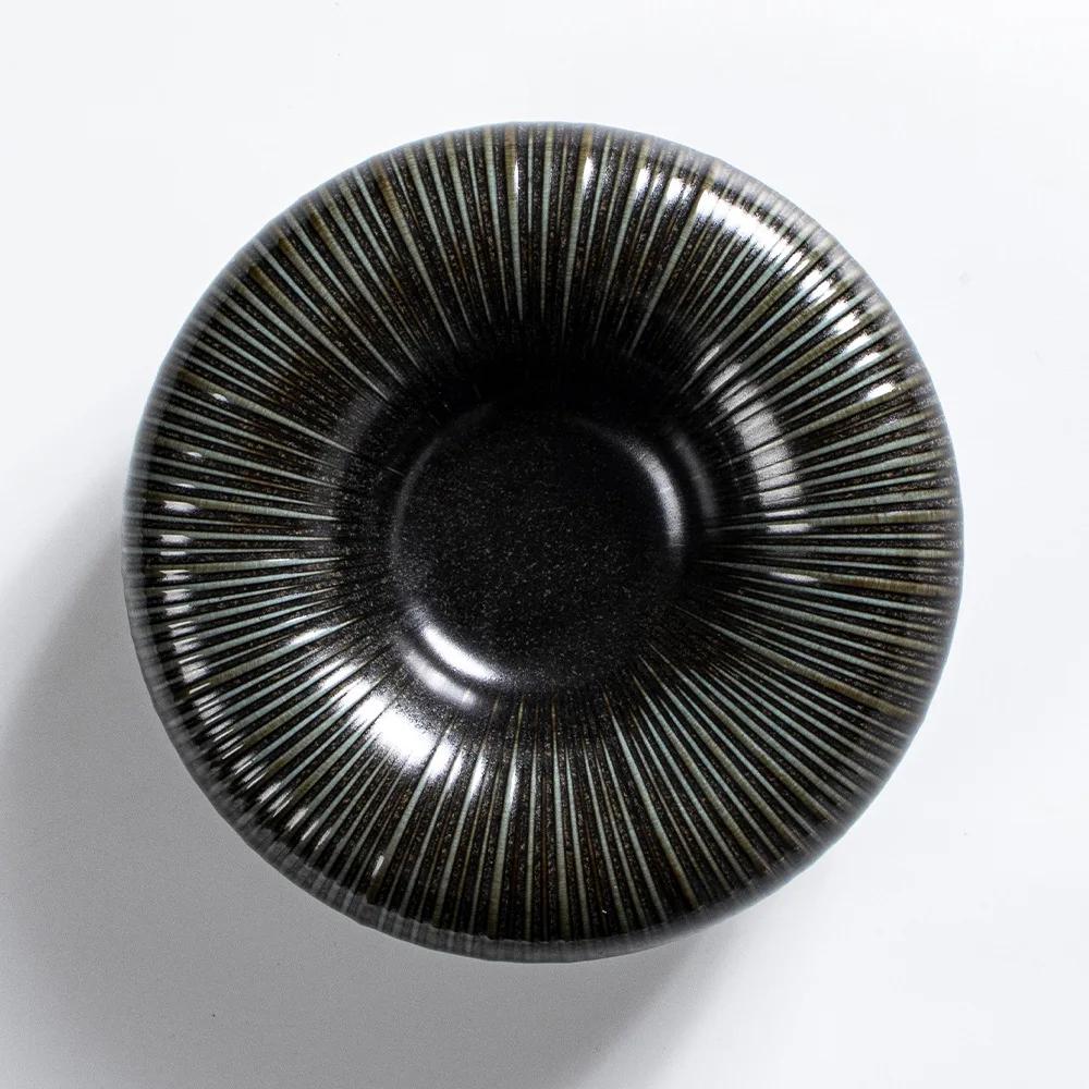 

Керамические обеденные тарелки Круглая чаша Посуда для приготовления пищи Ресторан Молекулярная гастрономия Посуда для сашими Десертные тарелки Сервировочное блюдо 7 Inches чёрный