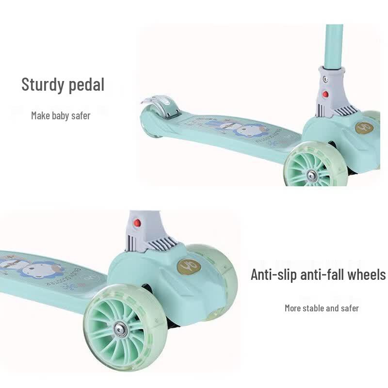 mpouka Adjustable Folding Kids' 3-Wheel Scooter with Flashing Wheels