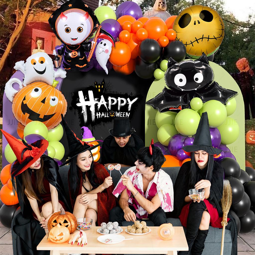 Halloween Ghost Theme Party Decoration Flag Aluminum Film Balloon Set Halloween Latex Balloon Set