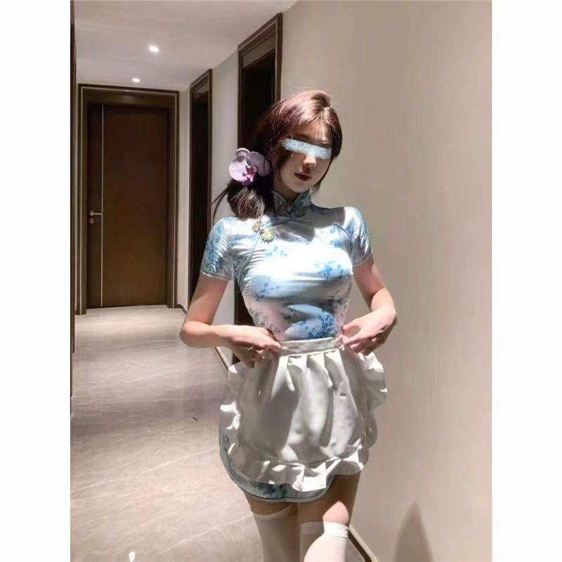 

Платье Лолита с кружевом и кокетливым бантом + фартук Extra Large