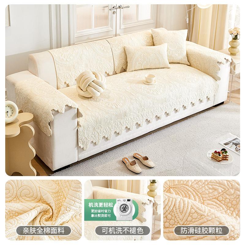 

Pure Cotton Sofa Cushion Universal In All Seasons New High-End Non-Slip Seat Cushion Light Luxury Simple High-End Cover Cloth 70*70cm