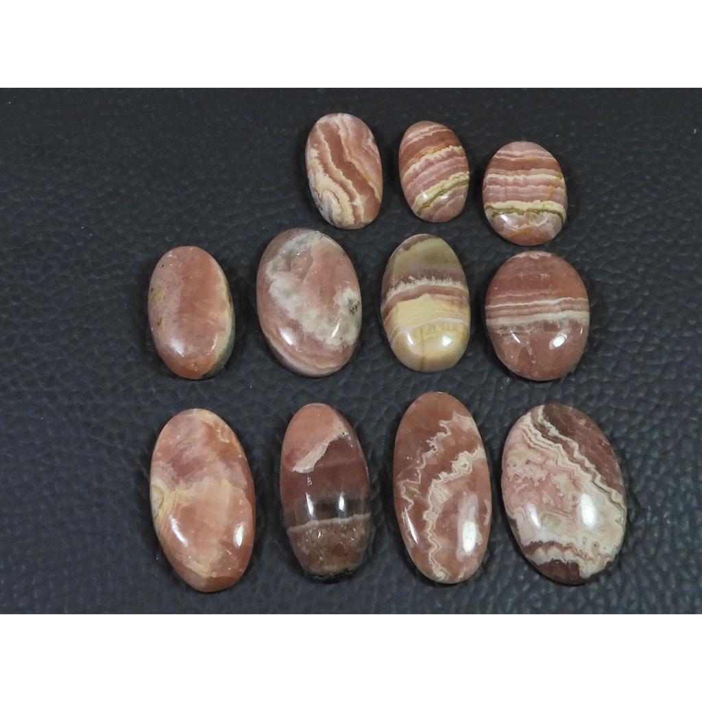160Cts. Natural Pink Rhodochrosite Oval Cabochon Loose Gemstone 11Pcs Lot C-2316