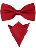 Bow Ties For Men Pre-tied Butterfly Knot Bowtie Hanky Set Solid Color Bow Tie Handkerchief For Adult Male Wedding Gift