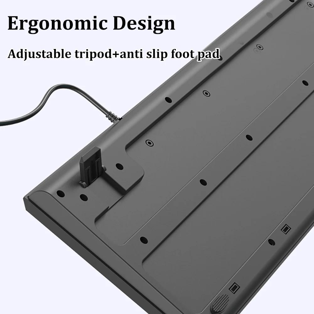 104 Tasten USB-Kabel-Tastatur Gaming-Tastatur Ergonomische Tastatur für PC Laptop Plug and Play