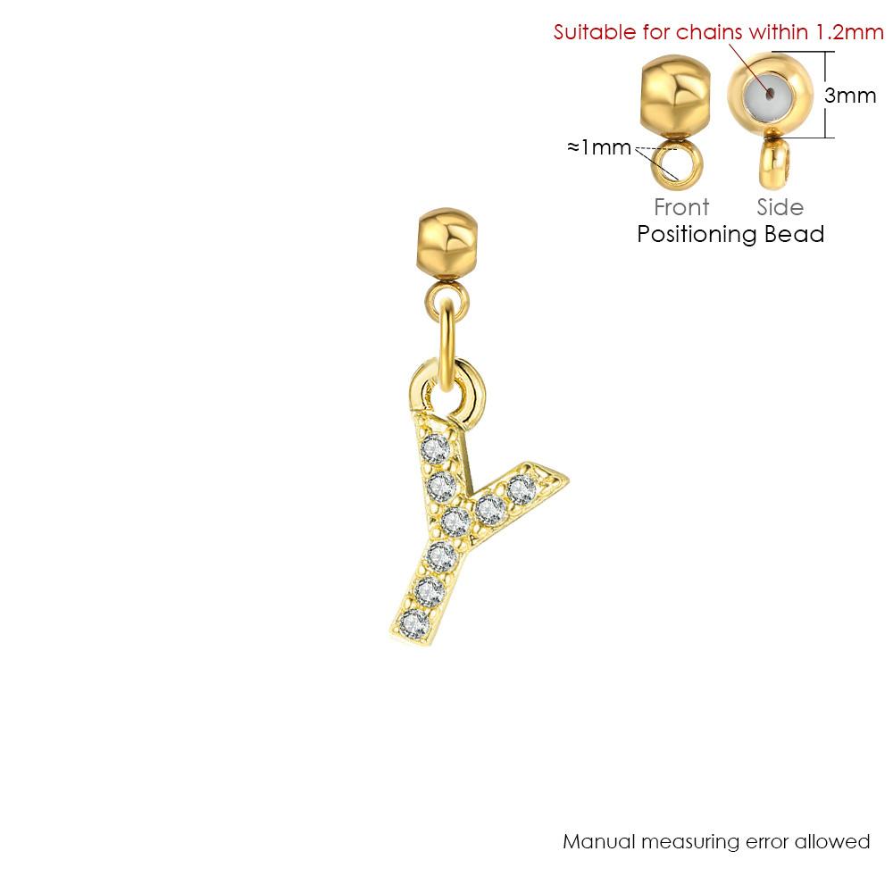Trendy Letter Cubic Zircon Pendant For Women Positioning Charm Bracelet Necklace DIY Making Jewelry Accessories