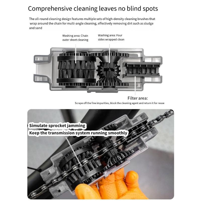 Professional Chain Scrubber Bicycles Chain Cleaning Tool Road Bike Chain Cleaner Washer for Cycling Mountain Bikes