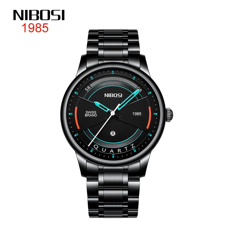 Watch Simple Date Steel Band Quartz Watch Black Round Casual Waterproof Men S Watch