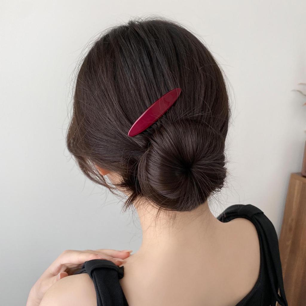 Vintage Acetate Fluffy Hair Comb for Women - Princess Style, Back-Inserted, Wispy Bangs Clip