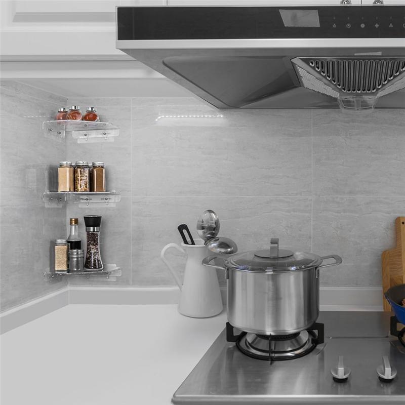 

A25F-Triangle Wall Shelves 3 Pcs Small Floating Bathroom For Kitchen Bedroom Storage Units прозрачный