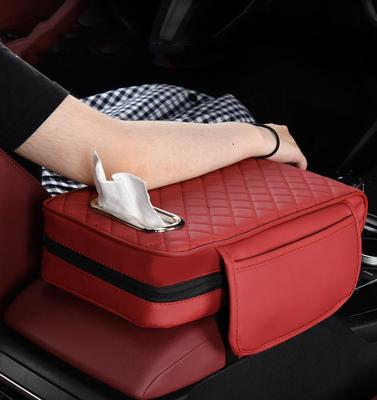 Auto Armlehne Sitzkissen Taschentuchbox Aufbewahrungstasche PU Echtleder Auto Armlehne Tragbar Auto Universal Armlehne Kissenbezug