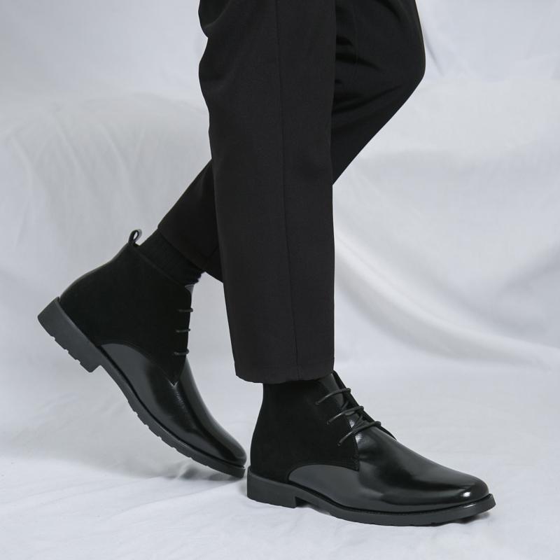 Fashion High Quality and Comfortable Soft Leather Boots Brand's New Autumn High Top Business Men's Boots Outdoor Commuting Walking Boots