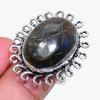Natural Labradorite Gemstone 925 Sterling Silver Jewelry Ring Size 8 ZS-887