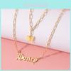 Elegant Layered Yellow Butterfly And Honey Letter Necklace For Stylish Women Gifts