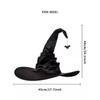 Black Pleated Witch Hat Costume Prop - One Size for Halloween Parties