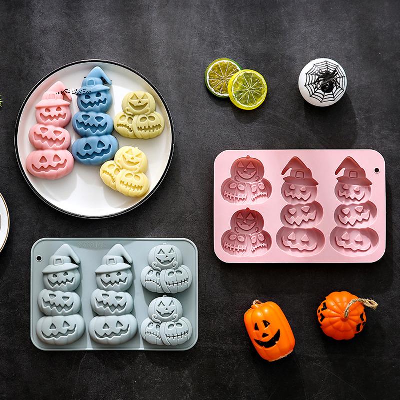 Halloween Pumpkin Theme Silicone Mold for DIY Chocolate Candy Cookies Soap & Cake - Ghost & Pumpkin Baking Decoration