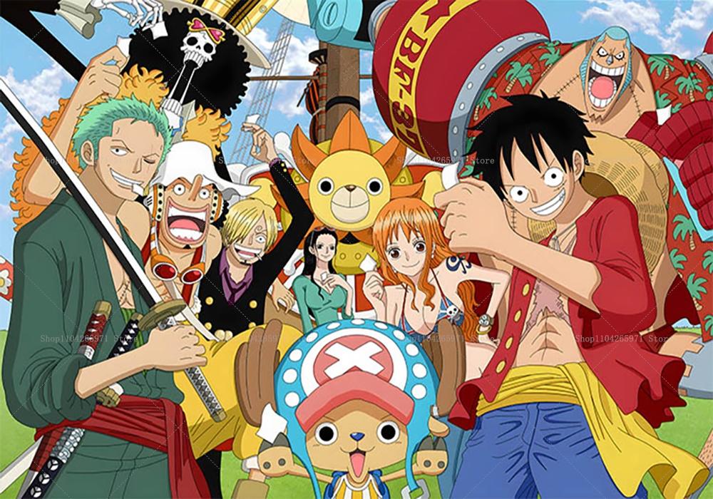 One Piece Luffy Pirate Cartoon Background Anime Adventure Decor Kids Birthday Baby Shower Party Wall Photography Banner Props