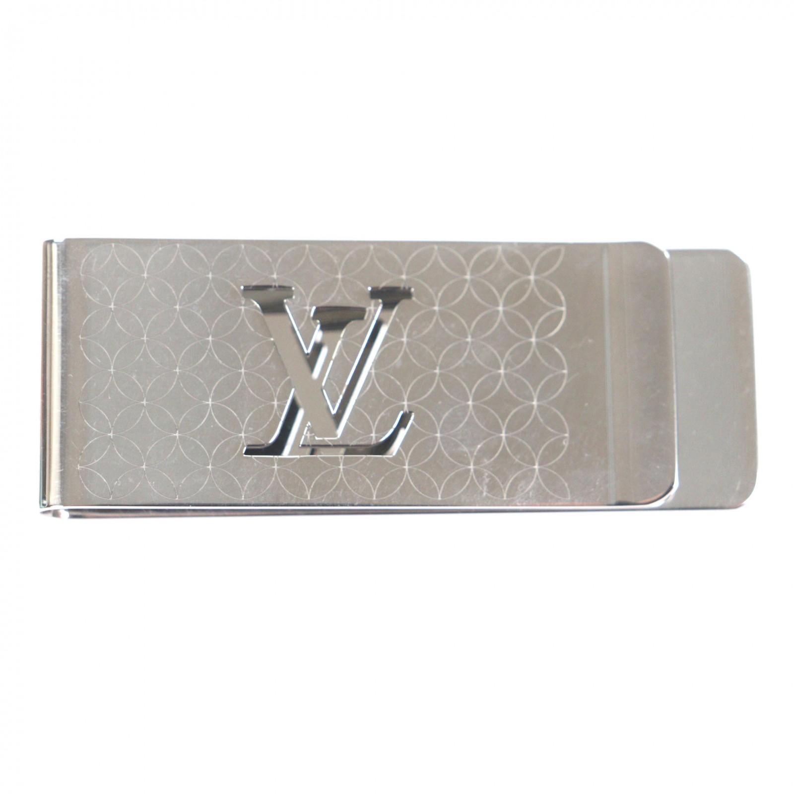 Очень хороший LOUIS VUITTON Зажим для денег Зажим для купюр Champs Elysées Серебристый мужской M65041 Б/у