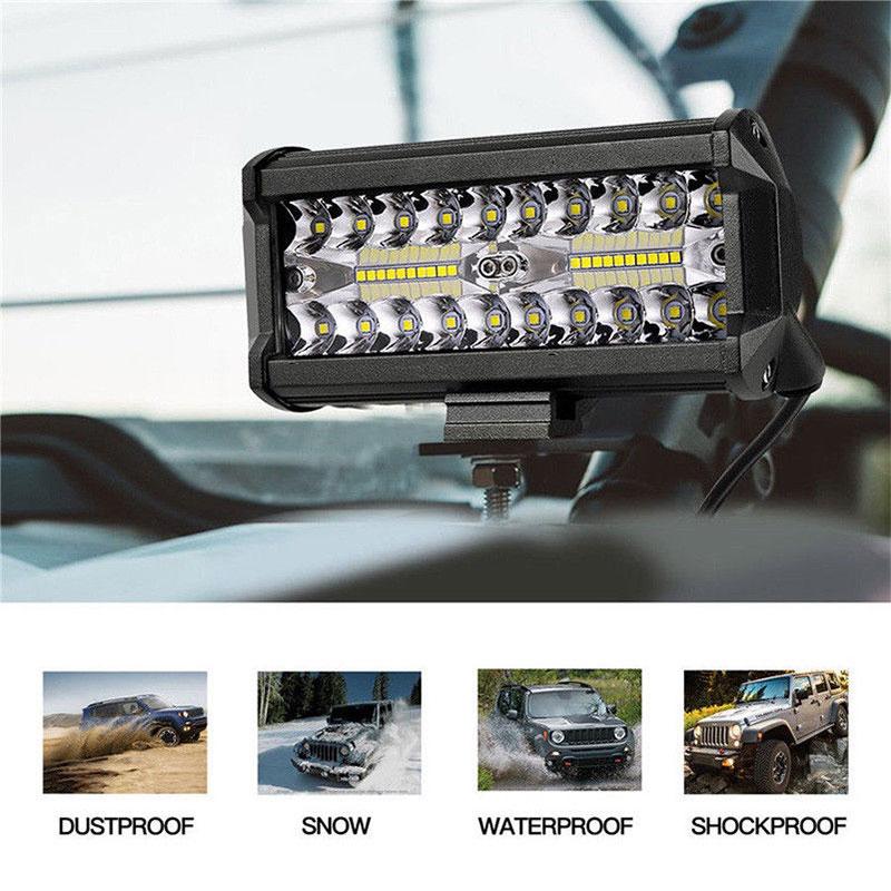 7-Zoll-400-W-LED-Arbeitslichtbalken, Flutlichtstrahl, Offroad-4WD-SUV-Nebelscheinwerfer