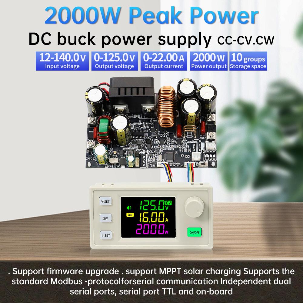 XY12522 CNC DC Adjustable Buck Power Supply Constant Voltage Constant Current Module 22A/2000W Input Voltage DC12-140V