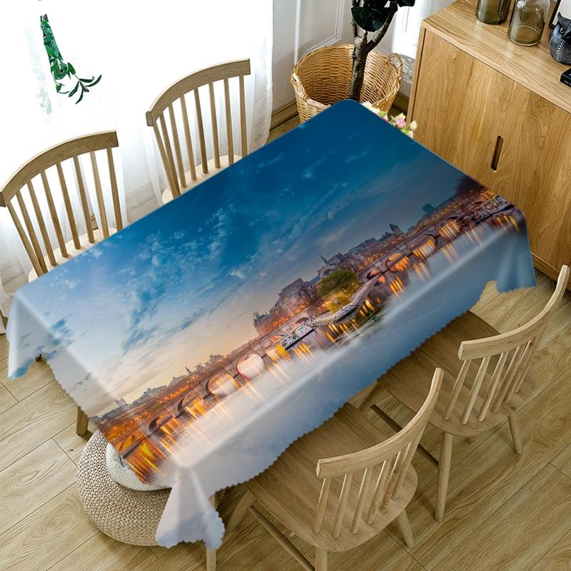 Seascape World Pattern Sea Playground Tablecloth Thicken Cotton Rectangular Round Table Cloth For Wedding Picnic Party