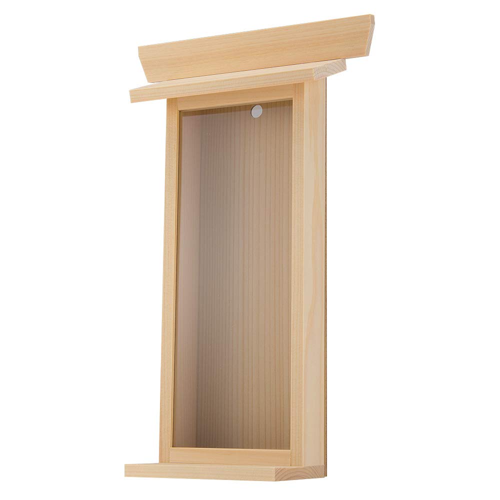 Takita Shoten Buddhist Altar (Shinto Shrine) Simple Shinto Shrine with O-Azuma Holder and Holder, 30cm Tall X 17.5cm Wide, Wall-Mountable Shrine