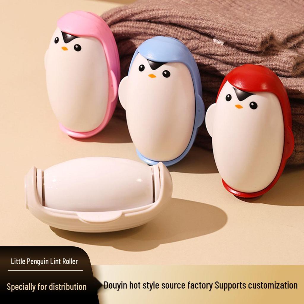 Meigejia Waschbare Pinguin Fusselrolle - Niedlich, Starke Haftung, Praktisch.