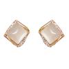 2024 New High-End Geometric Square Rhinestone-Inlaid S925 Silver Earrings – Light Luxury Studs