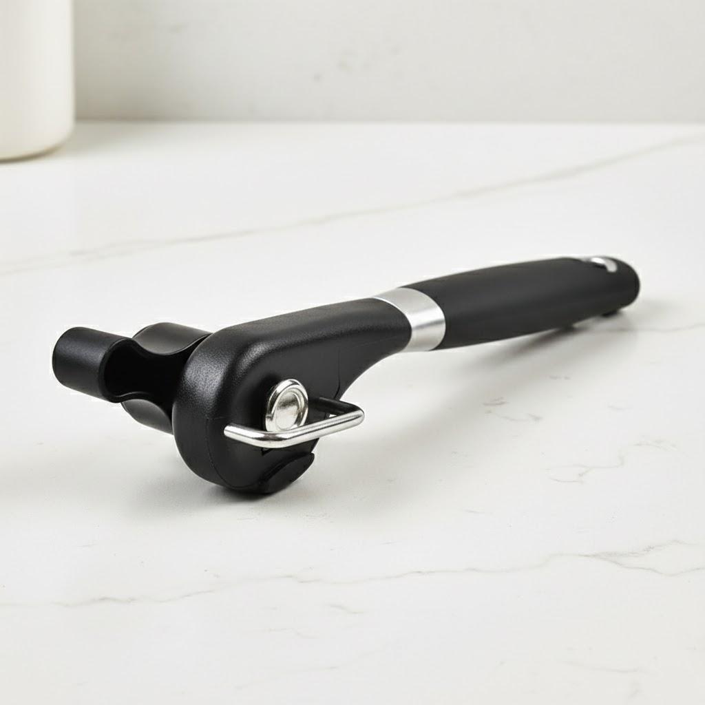 

Professional Manual Can Opener Stainless Steel Kitchen Tool Handheld Jar Opener Side Cut Durable Easy Use чёрный