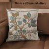 2D Leafy Floral Patterned Throw Pillow Covers Pattern Cushion Cover Suitable For Sofa Bedroom Car Pillow Cover