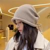 Pile hat women's autumn and winter crimping cold hat retro winter warm knitted hat
