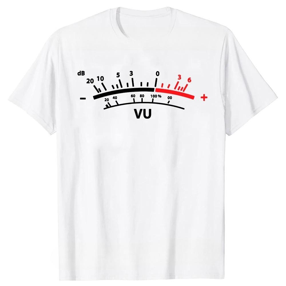 Funny Vu Meter Retro Db Dj Vintage Design T Shirt Tee Tops Round Neck Shortsleeve Fashion Tshirt Clothing Casual Basic Tshirts