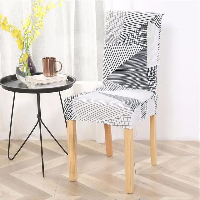 New Geometric Dining Chair Cover Spandex Elastic Chair Slipcover Case Stretch Chair Covers for Wedding Hotel Banquet Dining Room