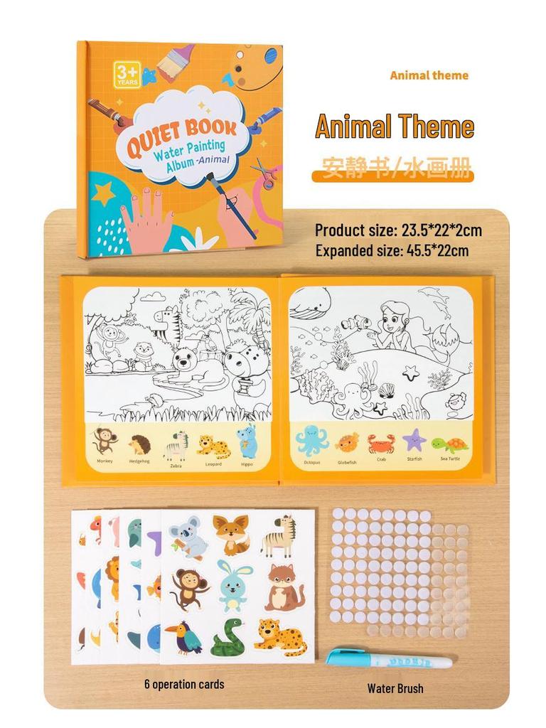 Children's Reusable Graffiti Quiet Book: Animals & Transportation Educational Toy for Toddlers