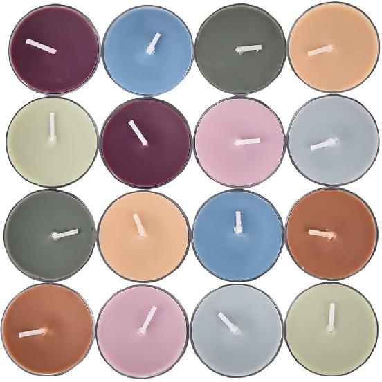 Sungmor 16 Pack Long Burning Scented Tea Light Candles, 100% Natural Soy Wax No Lead Smokeless Tea Warmer Candles Tealight Candles for Decor Tealights - 16pcs