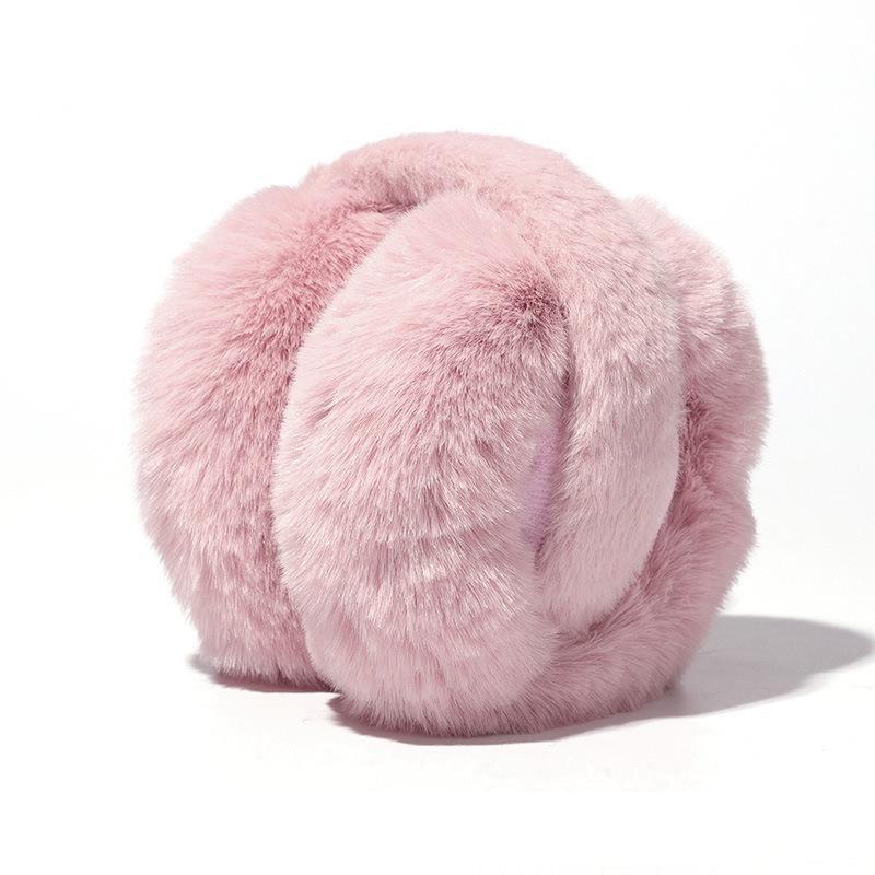 Foldable Winter Plush Earmuffs for Men and Women - Solid Color, Antifreeze, Perfect for Riding and Students