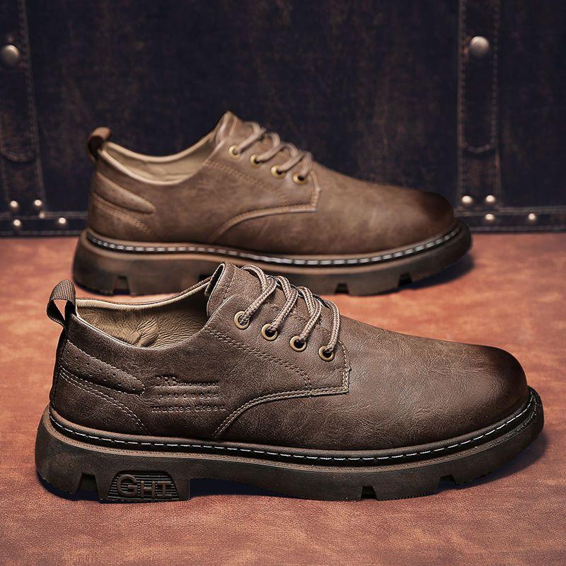 Leather Shoes Men's Korean Version Trend Versatile Business Dress British Small Leather Shoes Autumn New Youth Black