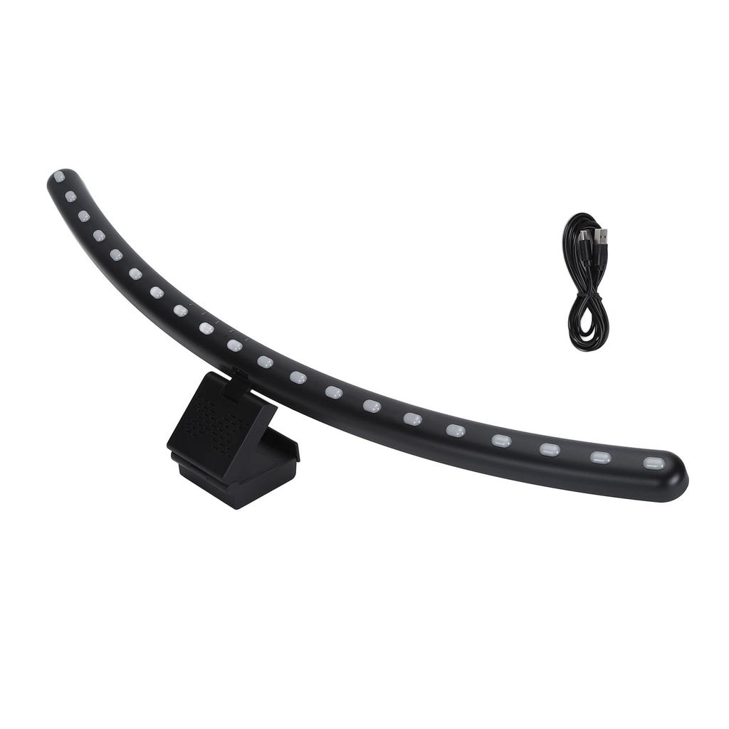 2 In 1 RGB Monitor Light Bar Dual Light Source Voice Activated Musical Rhythm Eye Caring Curved