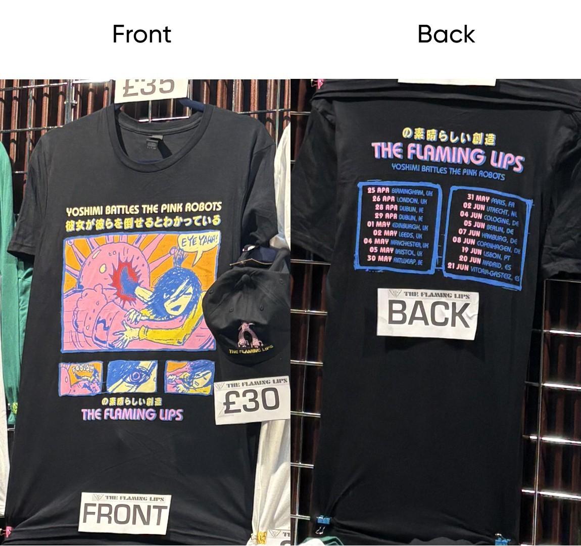 The Flaming Lips UK Merch Yoshimi Battles The Pink Robots Tour 2026 T-shirt XL