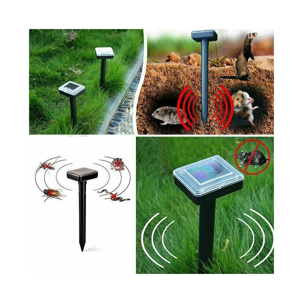 2-Pack Solar Ultrasonic Pest Repellers with PIR Sensor – Garden Animal Scarers, Eco-Friendly, No Chemicals, Scares Birds, Rats, Cats, Raccoons