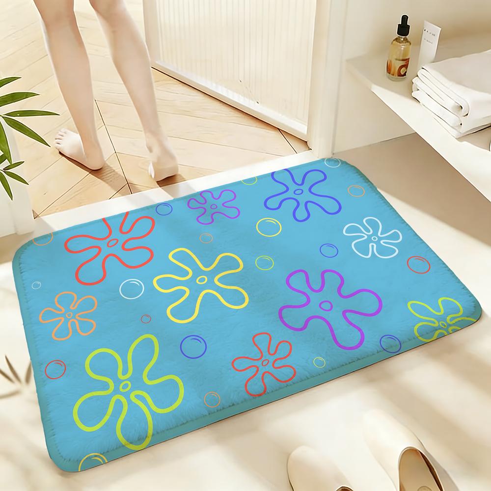 Soft Absorbent Non-Slip Rug Cartoon S-SpongeBob SquarePants Floor Mat Home Decor Doormat Bedroom Floor Mat Shower Carpet