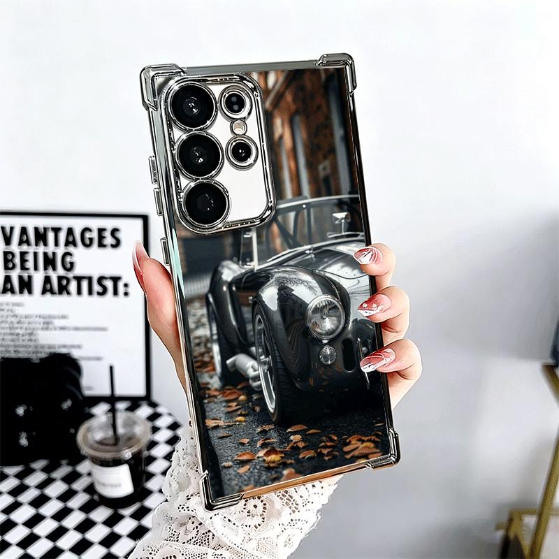 Vintage Car Retro Nostalgia Plating Phone Case For Samsung Galaxy S24 S25 FE S26 Edge S23 Ultra S22 S21 Plus S20 Anti-Fall Airab