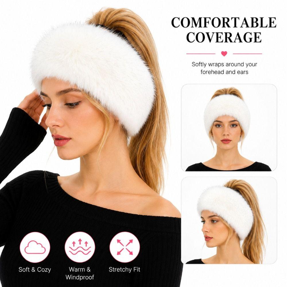 Imitation Fox Fur Furry Hairband Thick Fake Fur Hat Soft Keepwarm Headband Winter