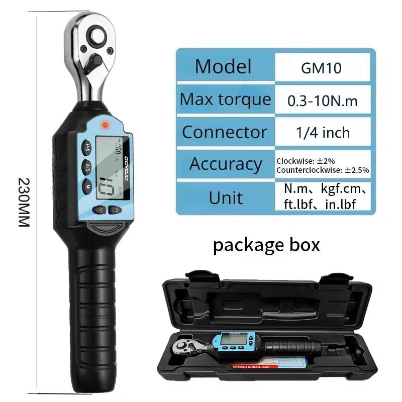 New Digital Preset Torque Wrench 1/2" 3/8" 1/4"  Bidirectional Ratchet Head Professional Adjustable Bicycle Repair Hand Tools