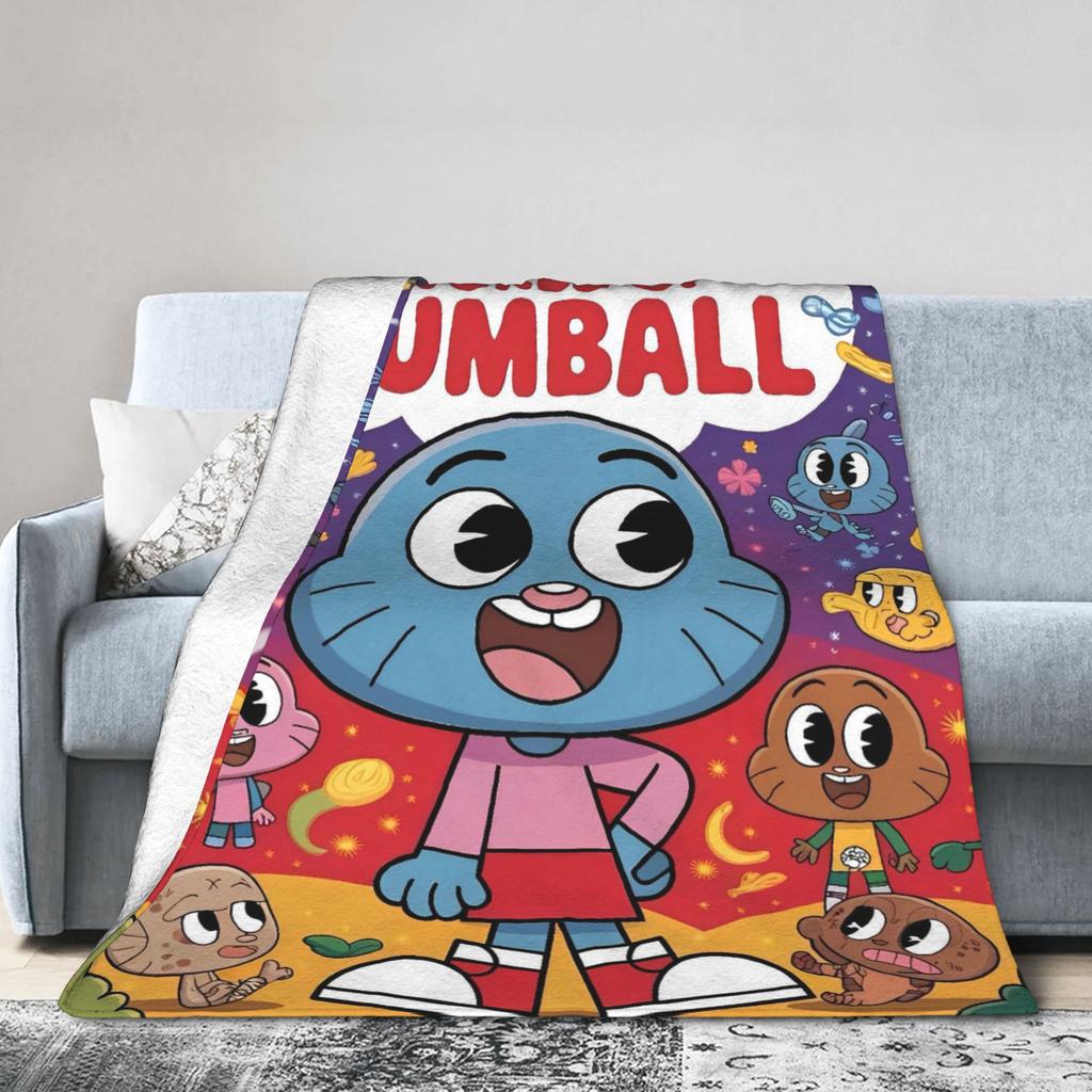 The Amazing World Of Gumballs Soft Warm Blanket  Child Plush Throw Blanket Pattern Couch Chair Flannel Bedspread Sofa Bed Cover