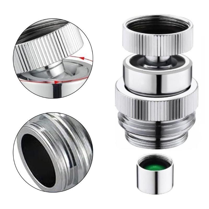 360 Degree Rotating Garden Hose Faucet Adapter Brass Thread LeakProof Design For Effortlessly Watering Car Washing