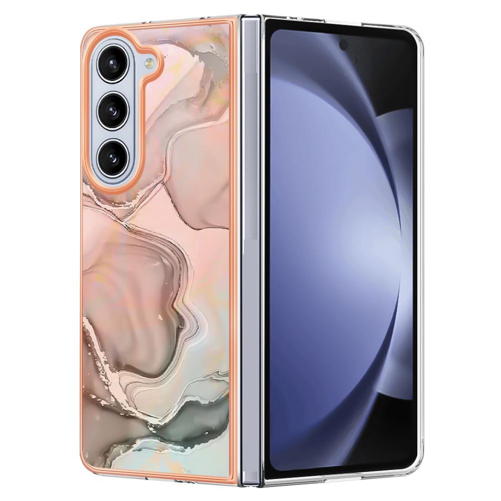 YB IMD Series-16 Style-E For Samsung Galaxy Z Fold5 5G TPU Case 2.0mm TPU Marble Pattern Cover